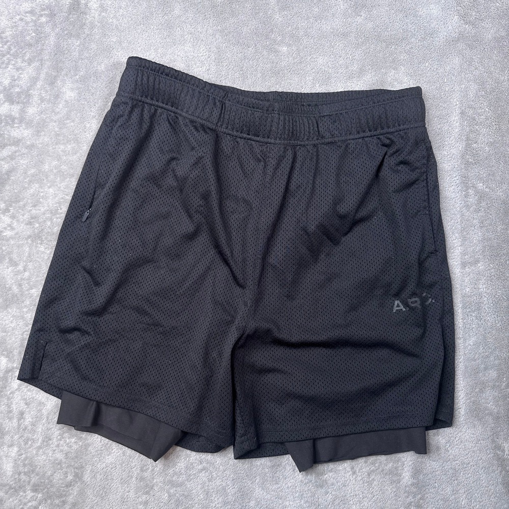 Skora Gym Shorts Men Large Black A.R.C. Athletic Lined Stretch 5in Inseam